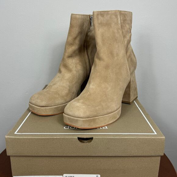 New Dolce Vita Ulyses Platform Bootie in Mushroom Suede Women's Size 9.5 - Picture 3 of 8